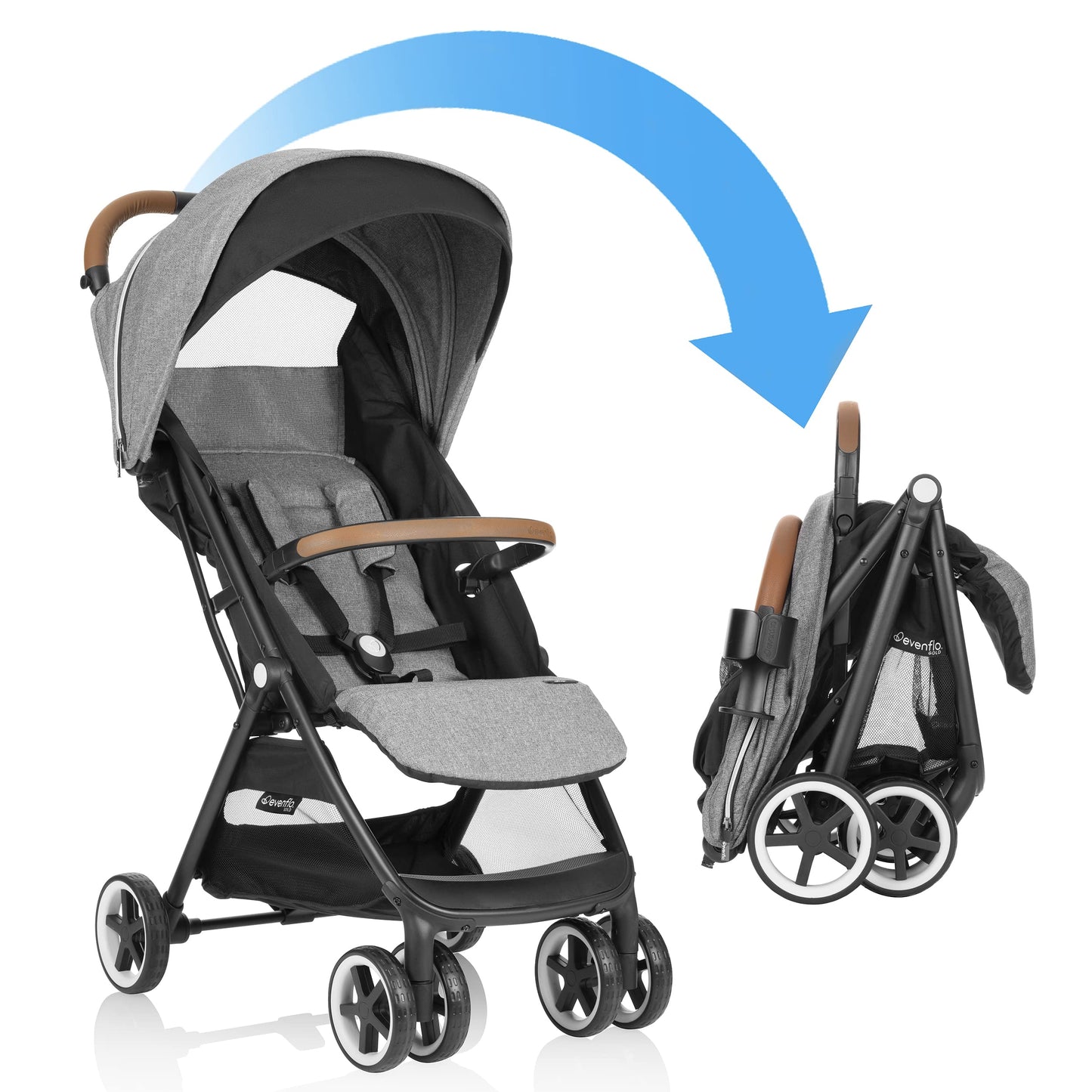 Self-Folding Lightweight Baby Stroller with One-Hand Fold
