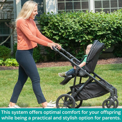 Luxury Single-to-Double Convertible Stroller System with Compact Fold Design