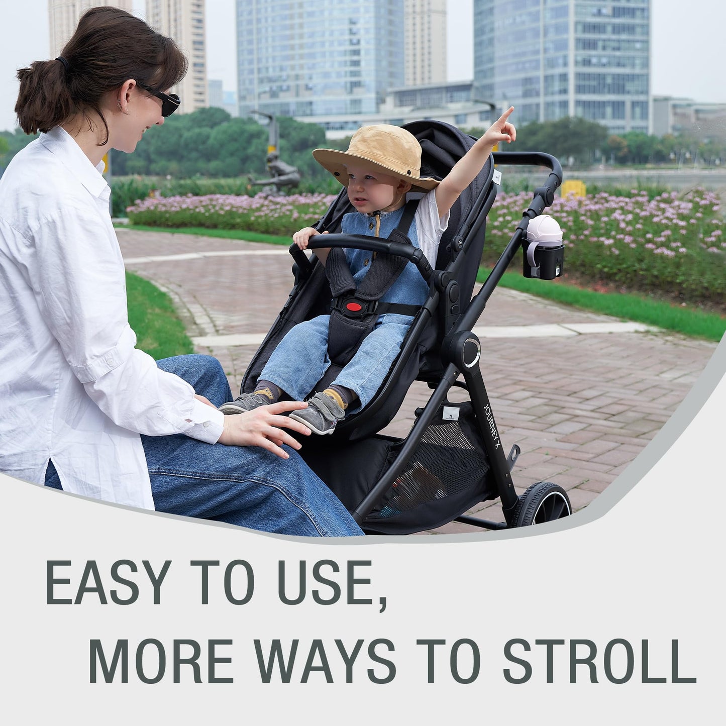 2-in-1 Convertible Baby Stroller with Bassinet Mode & Footmuff Included