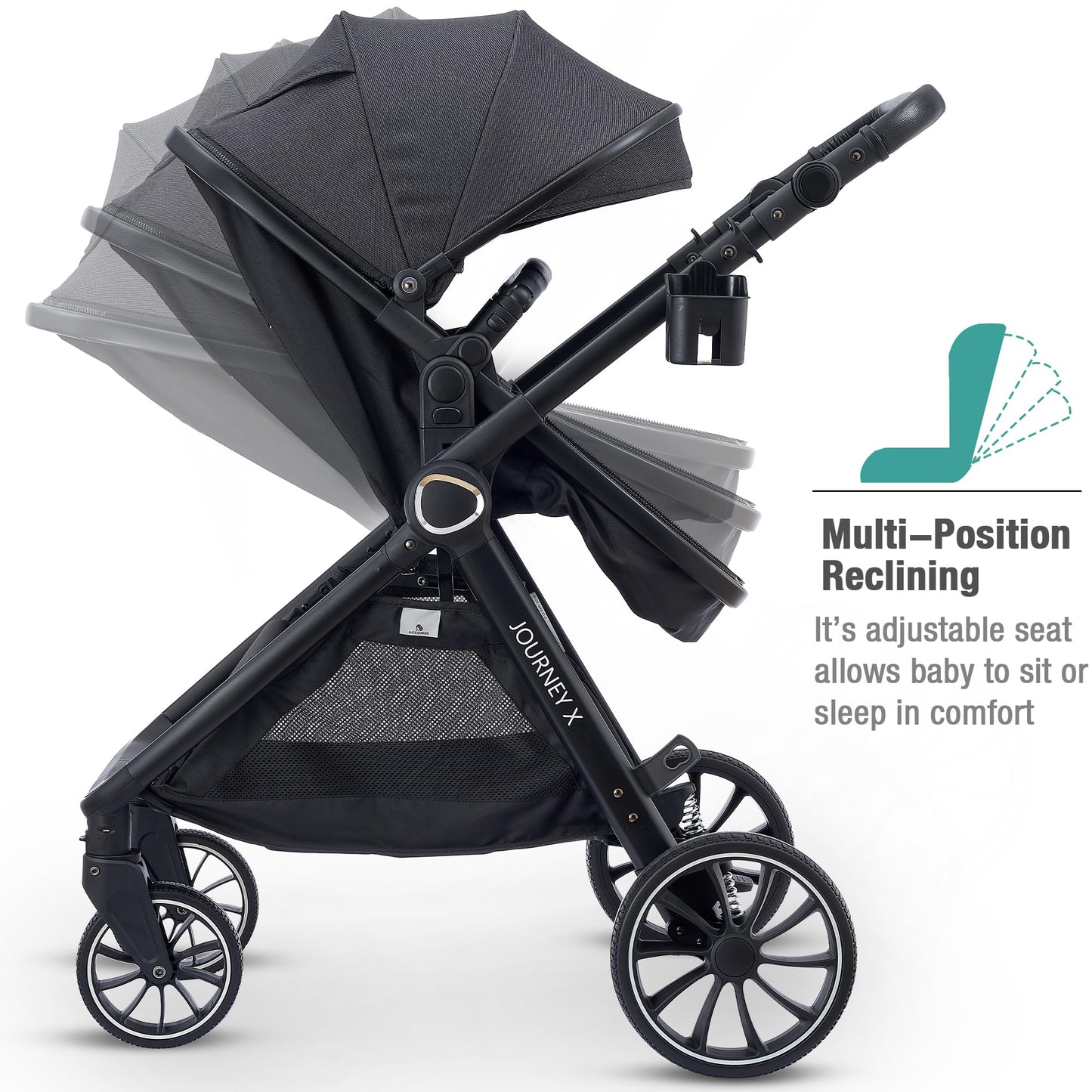 2-in-1 Convertible Baby Stroller with Bassinet Mode & Footmuff Included