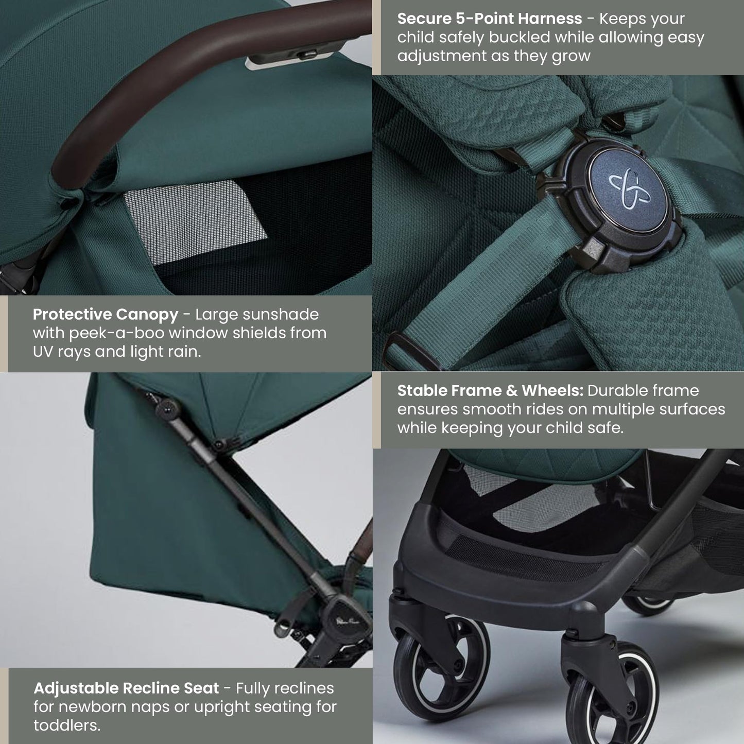 Compact Lightweight Travel Stroller with One-Hand Fold & Cabin-Friendly Design