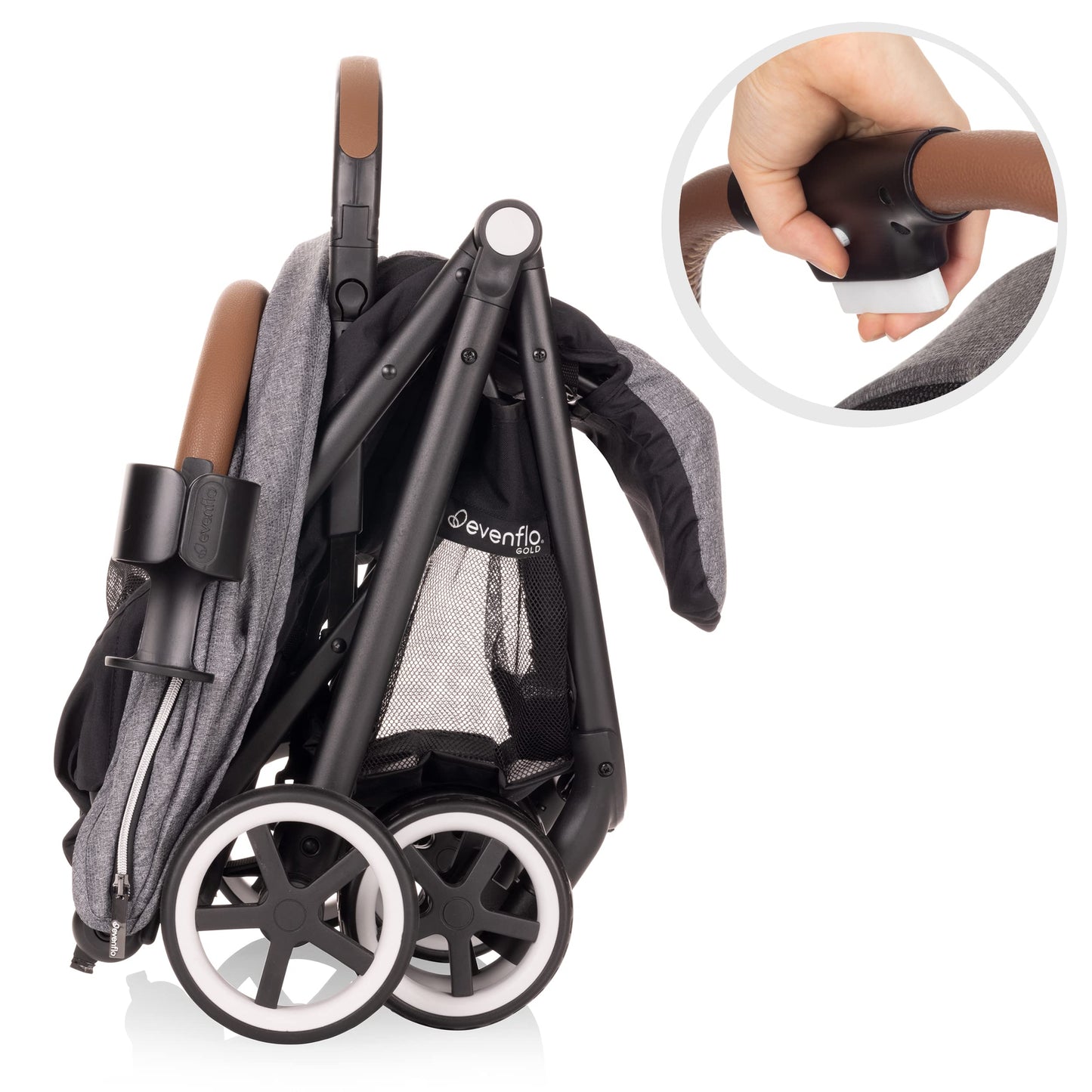 Self-Folding Lightweight Baby Stroller with One-Hand Fold