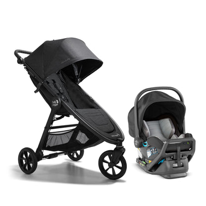 Baby Jogger City Mini GT2 All-Terrain Lightweight Stroller with Forever Air Tires One-Hand Fold and All-Wheel Suspension Pike Exclusive Includes Belly Bar Leatherette Handlebar & Premium Fabric