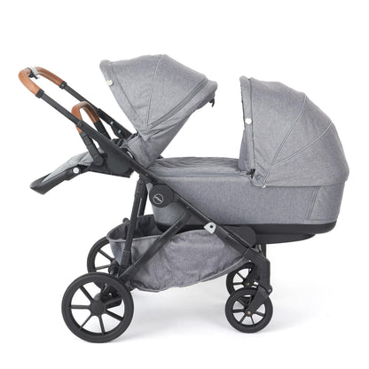 Luxury Single-to-Double Convertible Stroller System with Compact Fold Design