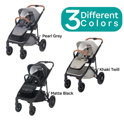 Luxury Single-to-Double Convertible Stroller System with Compact Fold Design