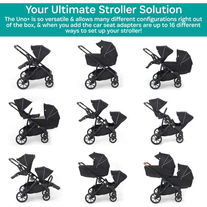 Luxury Single-to-Double Convertible Stroller System with Compact Fold Design