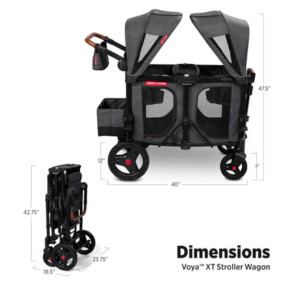 All-Terrain Wagon Stroller with Foldable Design & Push-Pull Handle System