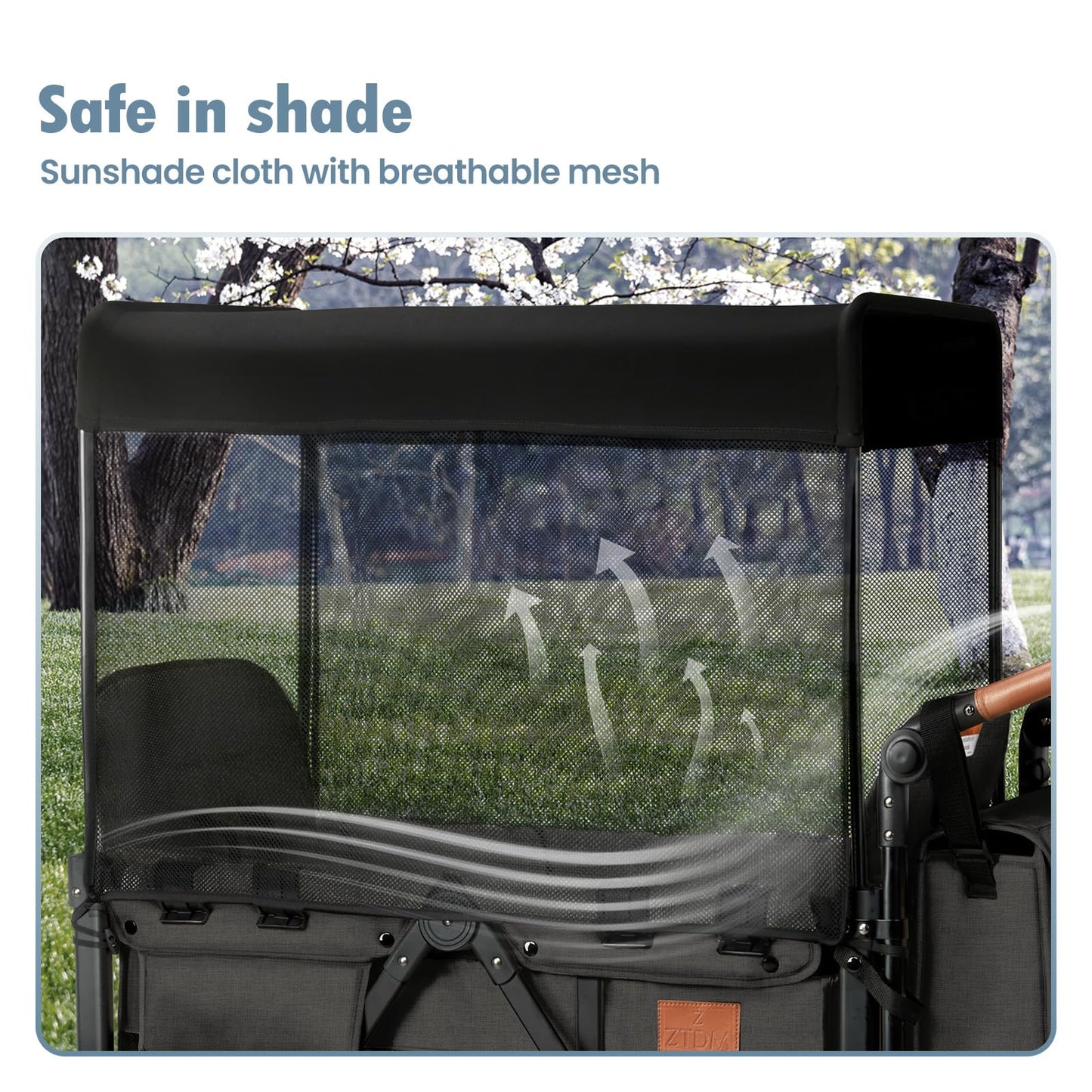 2-Seater Wagon Stroller with High Seat Design, 5-Point Harness & Foldable All-Terrain Frame