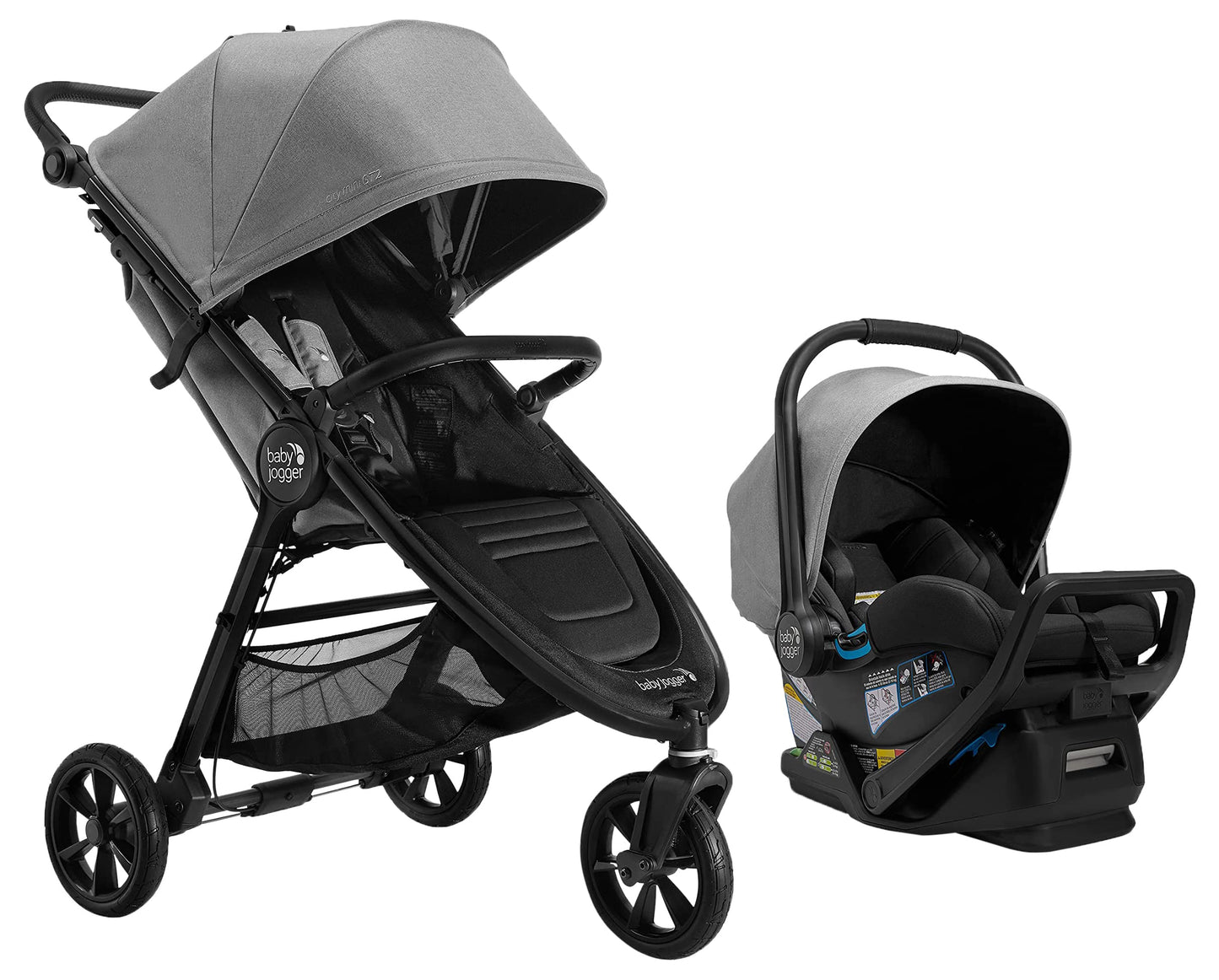 Baby Jogger City Mini GT2 All-Terrain Lightweight Stroller with Forever Air Tires One-Hand Fold and All-Wheel Suspension Pike Exclusive Includes Belly Bar Leatherette Handlebar & Premium Fabric