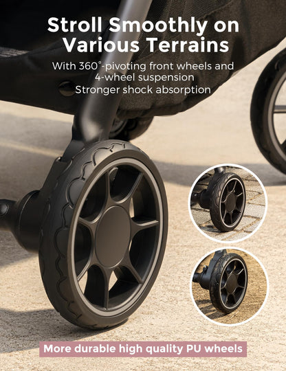 Lightweight Compact Travel Stroller with Easy Fold Design