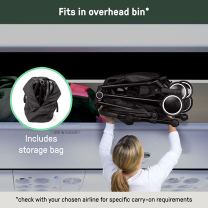 Lightweight Travel Stroller with Ride-On Board, One-Hand Fold & Airplane-Ready Compact Design