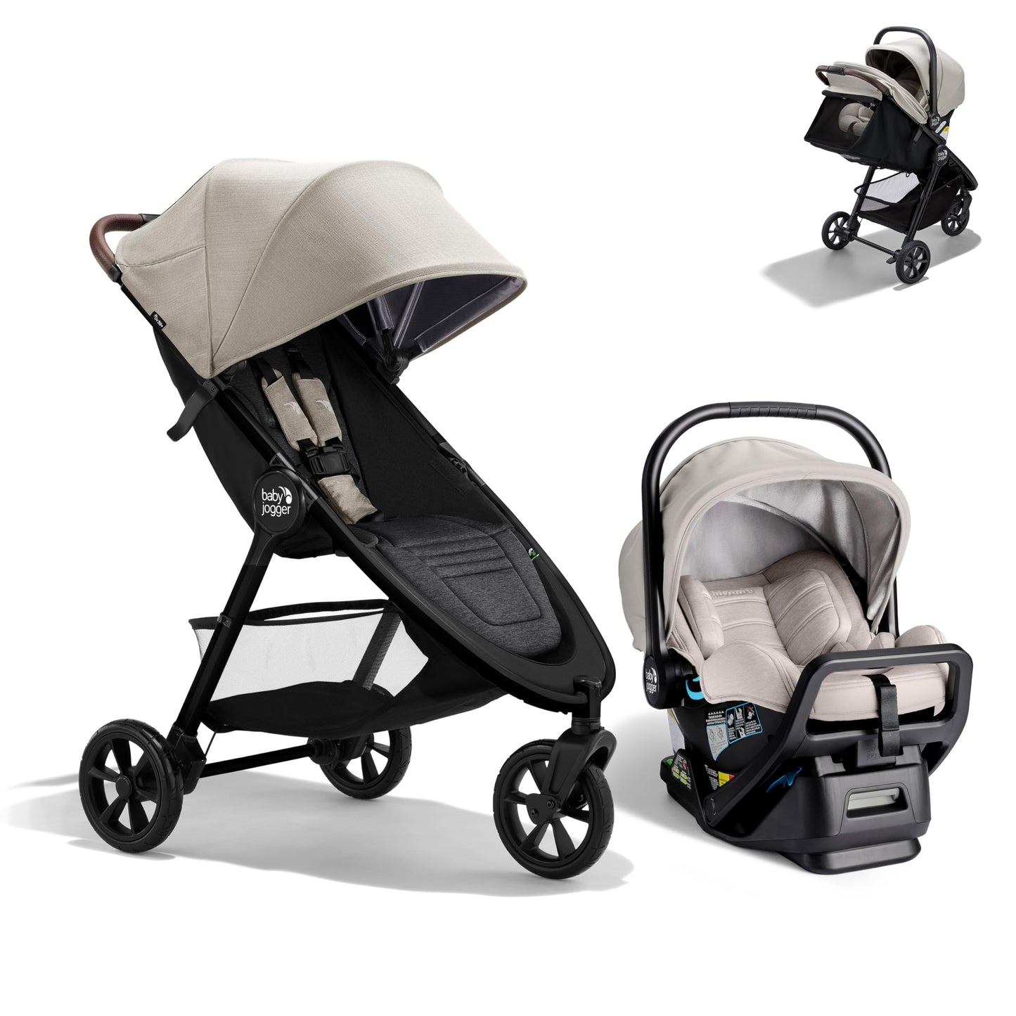 Baby Jogger City Mini GT2 All-Terrain Lightweight Stroller with Forever Air Tires One-Hand Fold and All-Wheel Suspension Pike Exclusive Includes Belly Bar Leatherette Handlebar & Premium Fabric