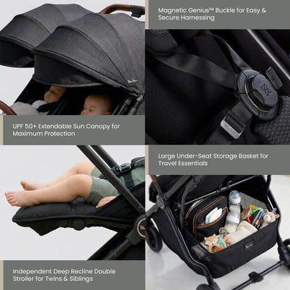 Double Lightweight Folding Stroller