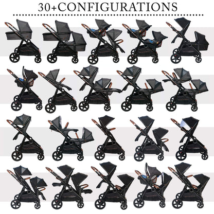 Convertible Stroller with Bassinet System & Compact Fold Design