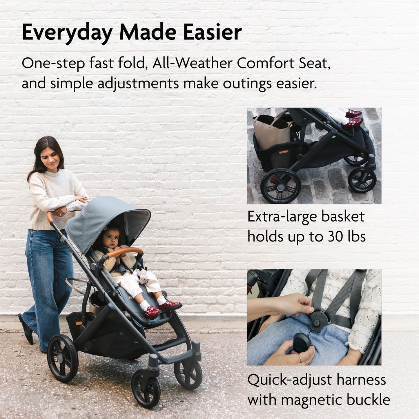 Full-Size Convertible Stroller with Bassinet & Modular Design System