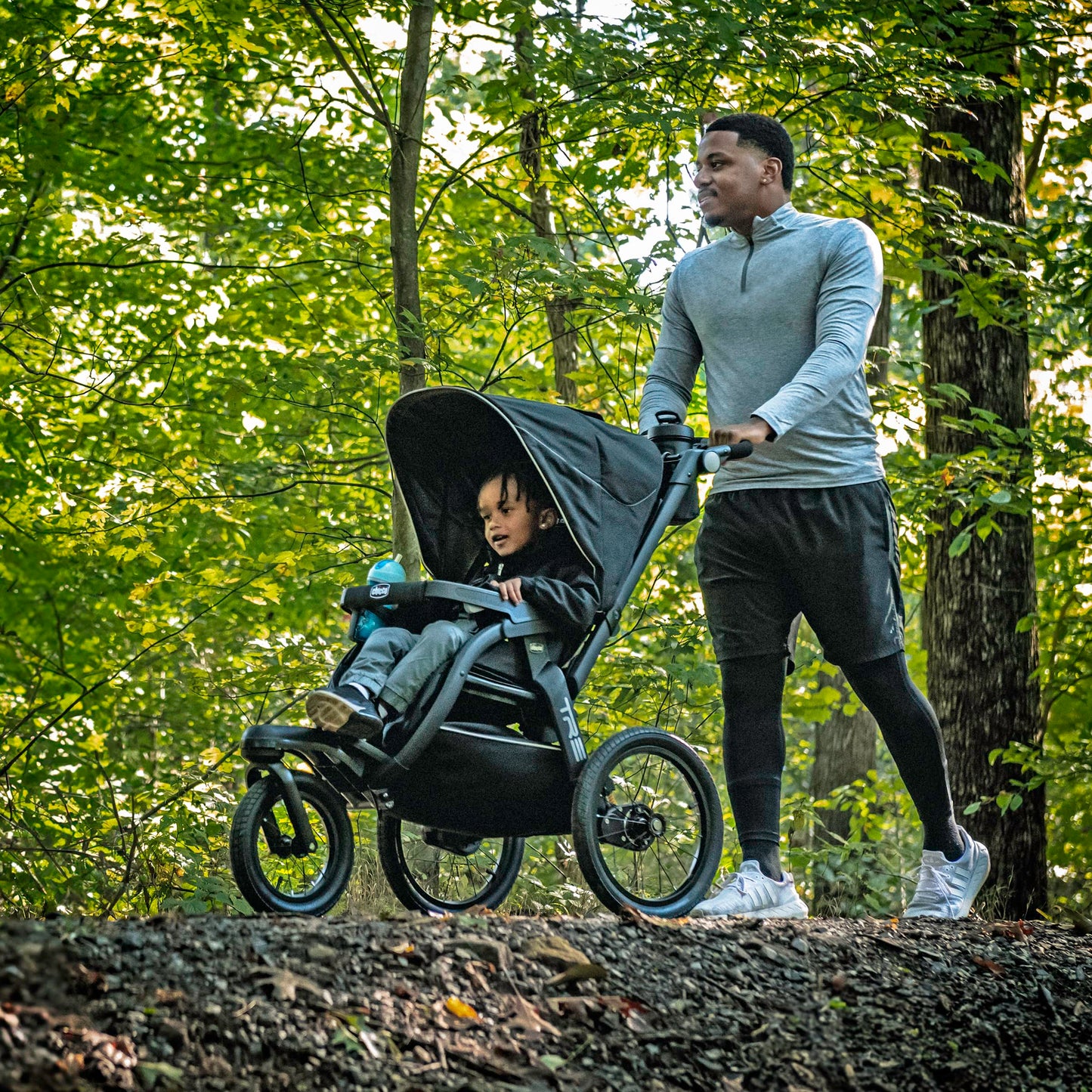 All-Terrain Jogging Stroller with Infant Car Seat Compatibility & Travel-Ready Design
