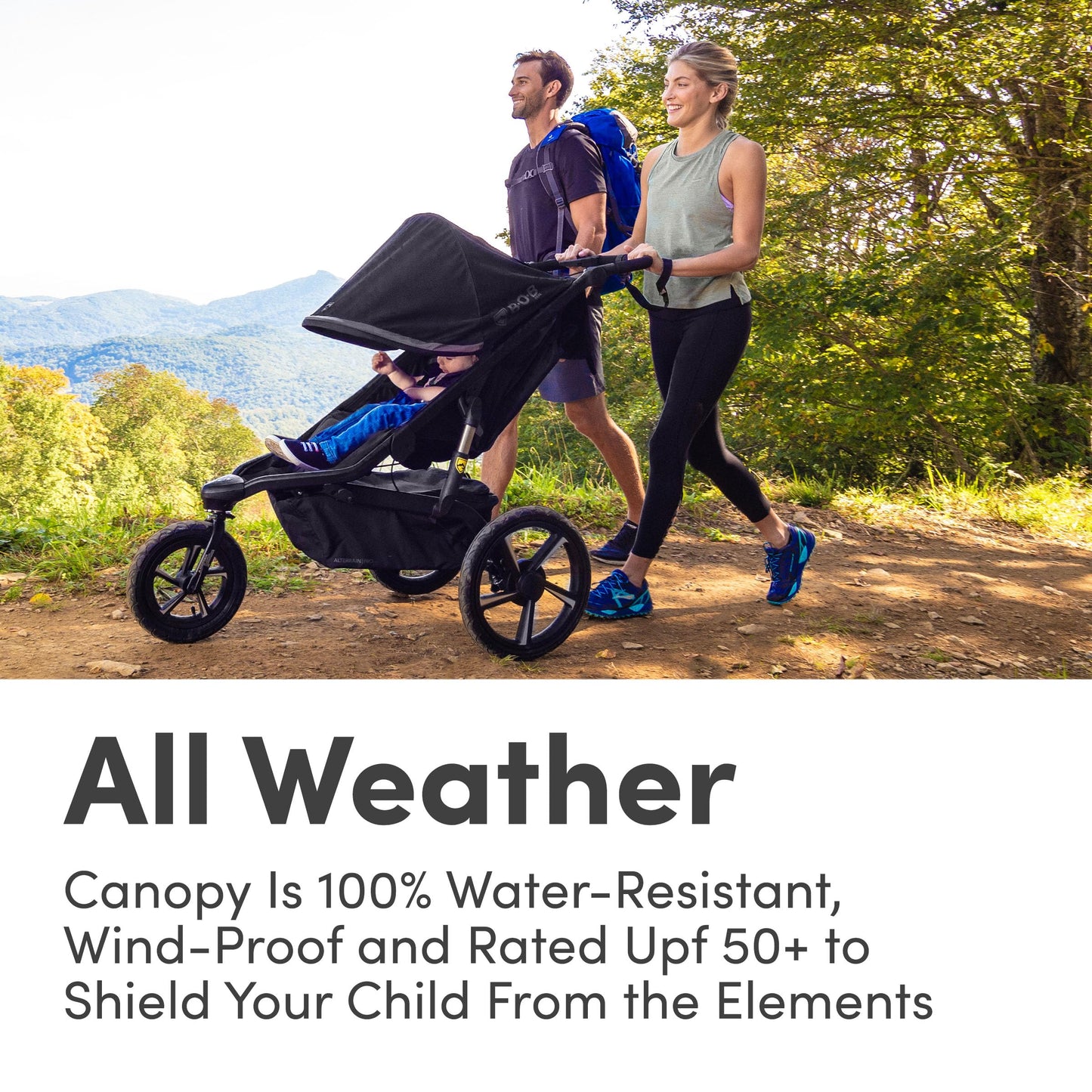 Single All-Terrain Jogging Stroller with Performance Suspension System