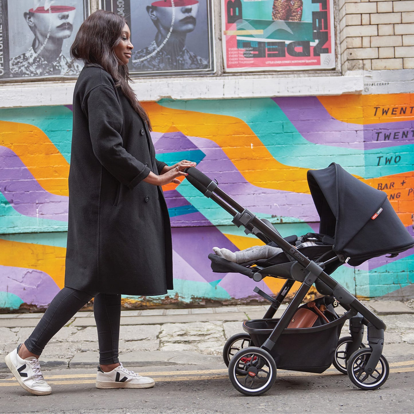 Compact City Travel Stroller with Car Seat Compatibility, Narrow Frame & Large Storage Basket